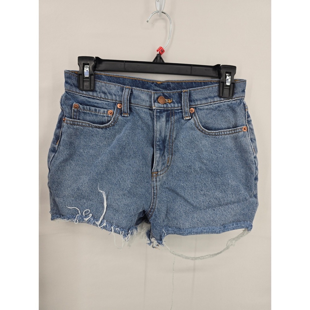 Victorias Secret PINK Denim Cut Off Shorts Medium Wash Frayed Hem Size 26
